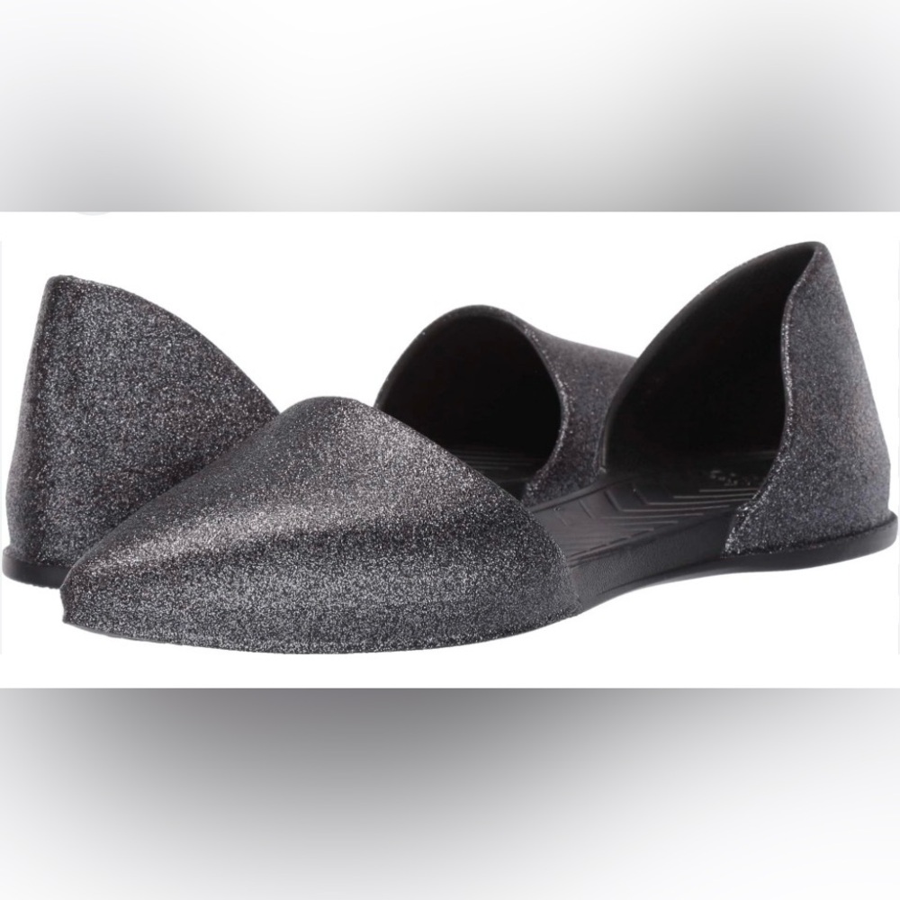 Native Shoes Sz 10 Women's Audrey D'Orsay EVA Flats in Black with Glitter